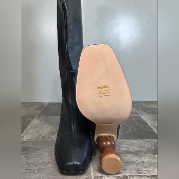 NEW SONG OF STYLE x REVOLVE MATCHA LEATHER KNEE HIGH BOOTS. - Picture 9 of 12